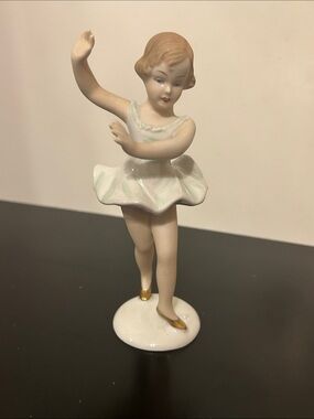 Wallendorf 1764 German porcelain ballerina with gold accent.